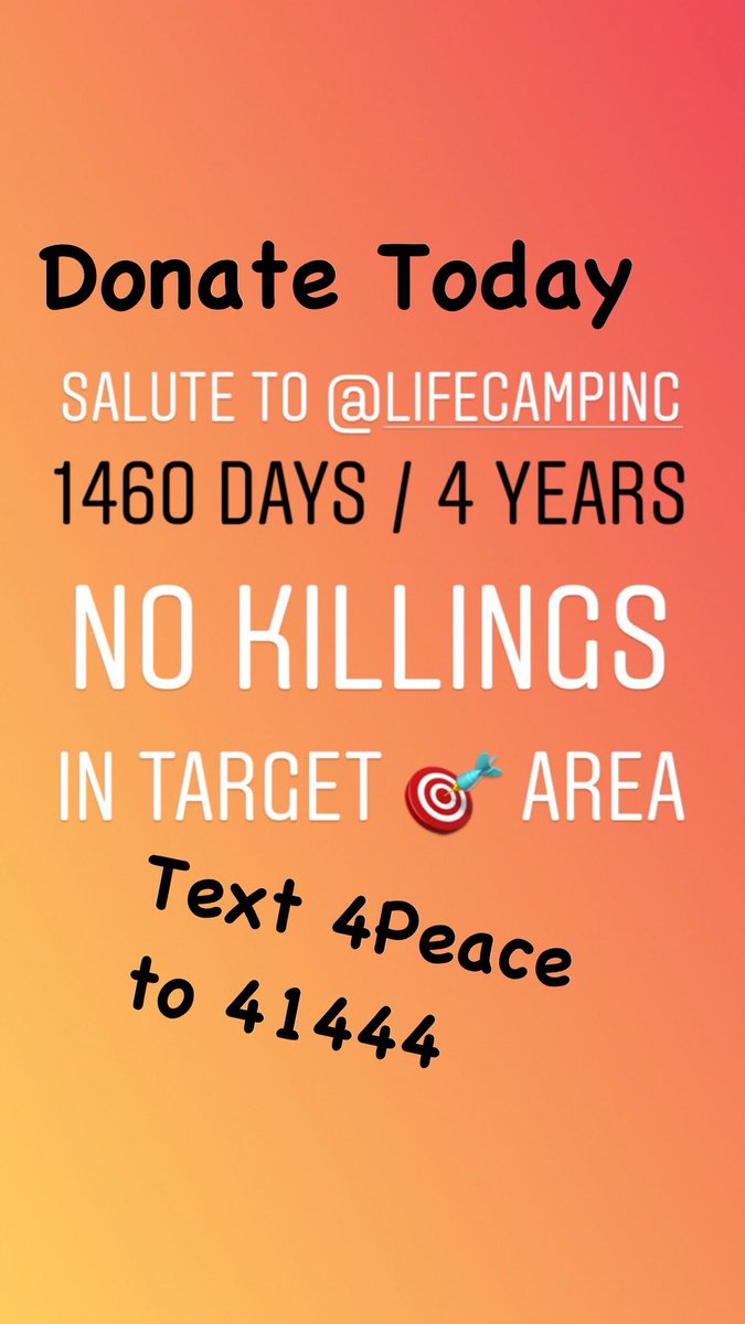 Please join me in donating to some amazing #Peacemakers <a href="/lifecampinc/">LIFE Camp, Inc.</a> in NYC who have gone 4 YEARS without a gun related killing in their neighborhoods!!! Salute to the amazing @ericaford_ilovemylife and her team #endgunviolence Text 4Peace to 41-444 to donate now!