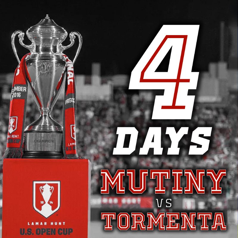 MBMutiny's tweet photo. COUNTDOWN TO THE CUP!
The Mutiny face @Tormenta_FC in the #USOC2018
Get your tickets TODAY!
Adults: https://t.co/hjSsdVuwAP
Children: https://t.co/ki3X1porQ1
#MBMutiny #MutinyRising #Path2Pro https://t.co/Q5weei55eh