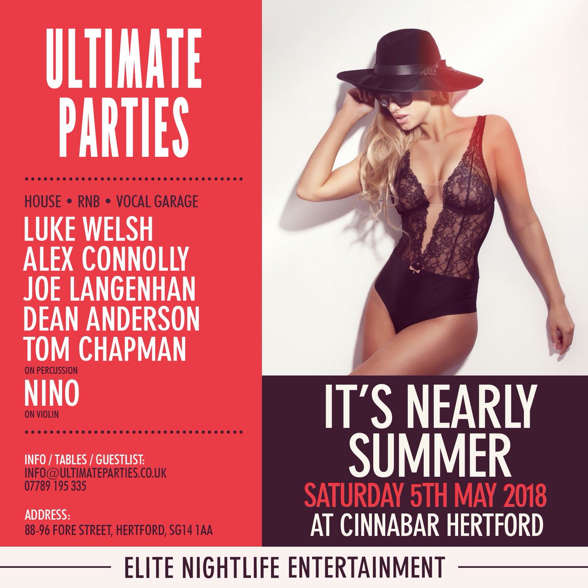 Today's Forecast ☀️☀️☀️
Tonight's Forecast 🍹💃🏼🍾
<a href="/UltimateP_rties/">Ultimate Parties</a> 
<a href="/CinnabarHrtford/">Cinnabar Hertford</a> 
ALL TABLES SOLD OUT 👀
final guestlist 👉🏽 07557023393