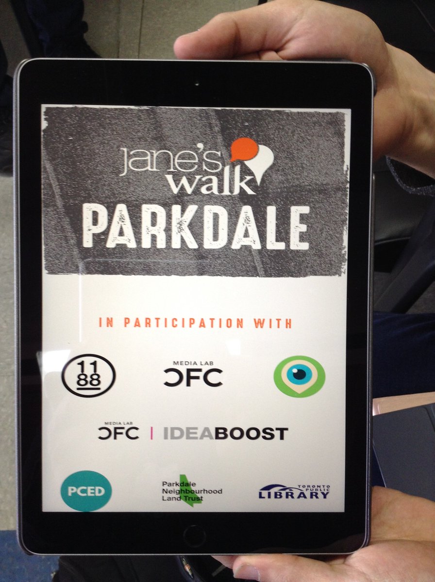 Ready to start our <a href="/janeswalk/">Jane's Walk Global</a> in #Parkdale with <a href="/parkdaleland/">PNLT</a>, PCED, <a href="/weare1188/">weare1188</a>, #IDEABOOST, <a href="/cfcmedialab/">CFC Media Lab</a>, L.A.R.G.E, and <a href="/torontolibrary/">Toronto Public Library</a>.
