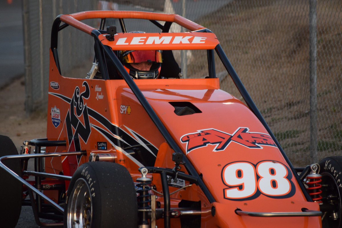 AdamLemkeRacing's tweet photo. Race Day! Adam will pilot his #98 Off Axis Paint USAC Western Midget at Madera Speedway in the Vukovich Classic. #offaxispaint #raceface #jrishocks #AMSOILINC #SPYOptic #GoPro #mtfxgraphics #lucasoilproducts #slickproducts #walmart https://t.co/1oE35Mh4Ix