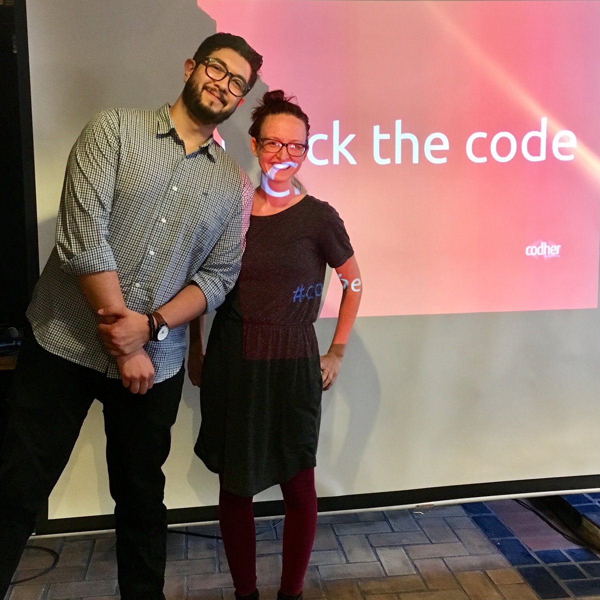 Codher_com's tweet photo. @lenopardstudio and @raulpinedamx spearhead our "Crack the Code" workshop session at Talk Town. 💻🙌🏼 #codher #programming #womenwhocode #pairprogramming https://t.co/Znch3zadIH