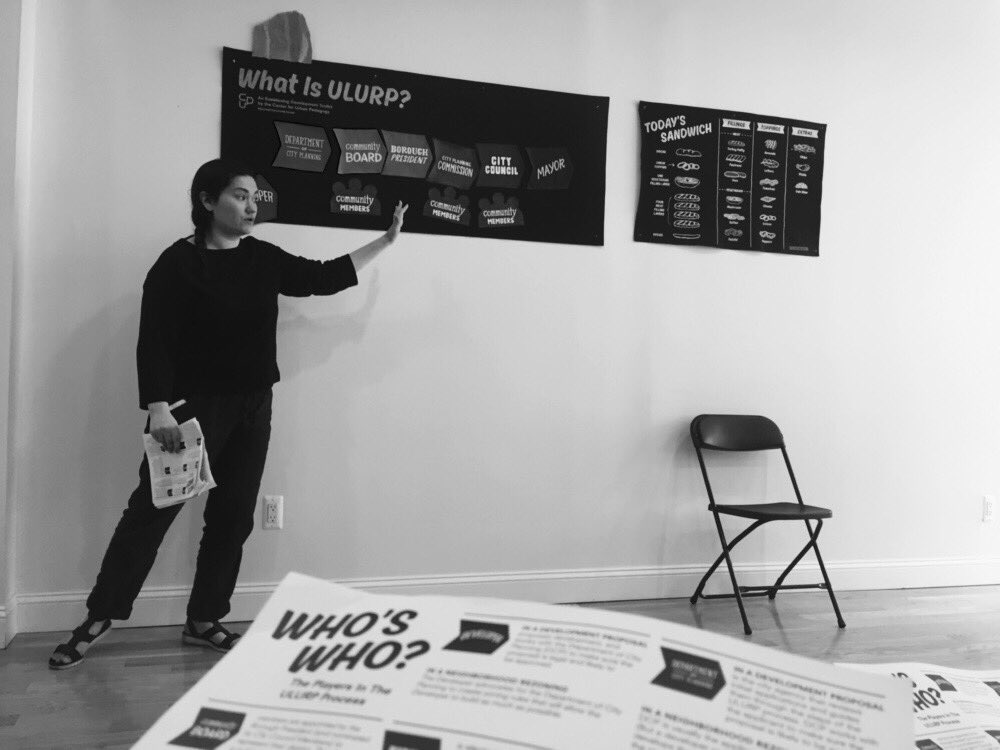 leyzdoo's tweet image. Ingrid covers “who’s who” through NYC’s ULURP process with attendees at today’s @we_are_CUP Brooklyn #ULURP workshop
