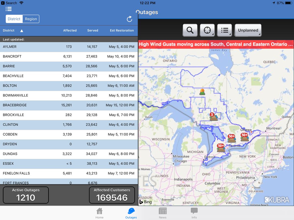 Power Outages Hydro One Outage Map