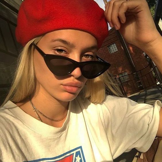 hiding behind sunglasses