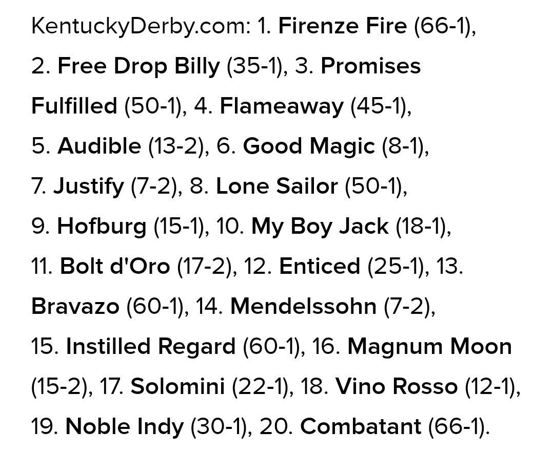 BobbiJoHancock's tweet image. I pick #PromisesFulfilled. Odds are long, but I love the name.