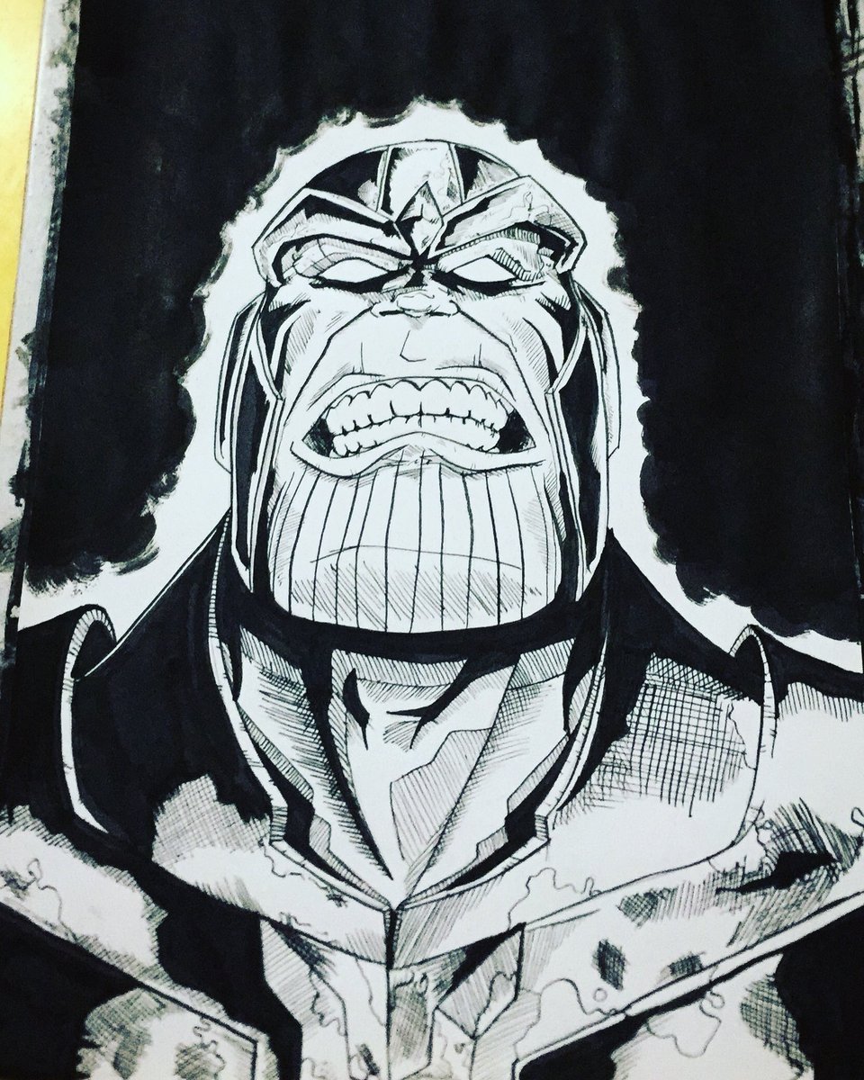 tokasenseigg's tweet photo. Fin del entintado del Sr Thanos! #comic #comicart #thanos #ink #inked #inking #draw #drawing #sketch #sketching #marvel #marvelcomics #madtitan #infinitestones #infiniteglove https://t.co/IDMMb1MNeX