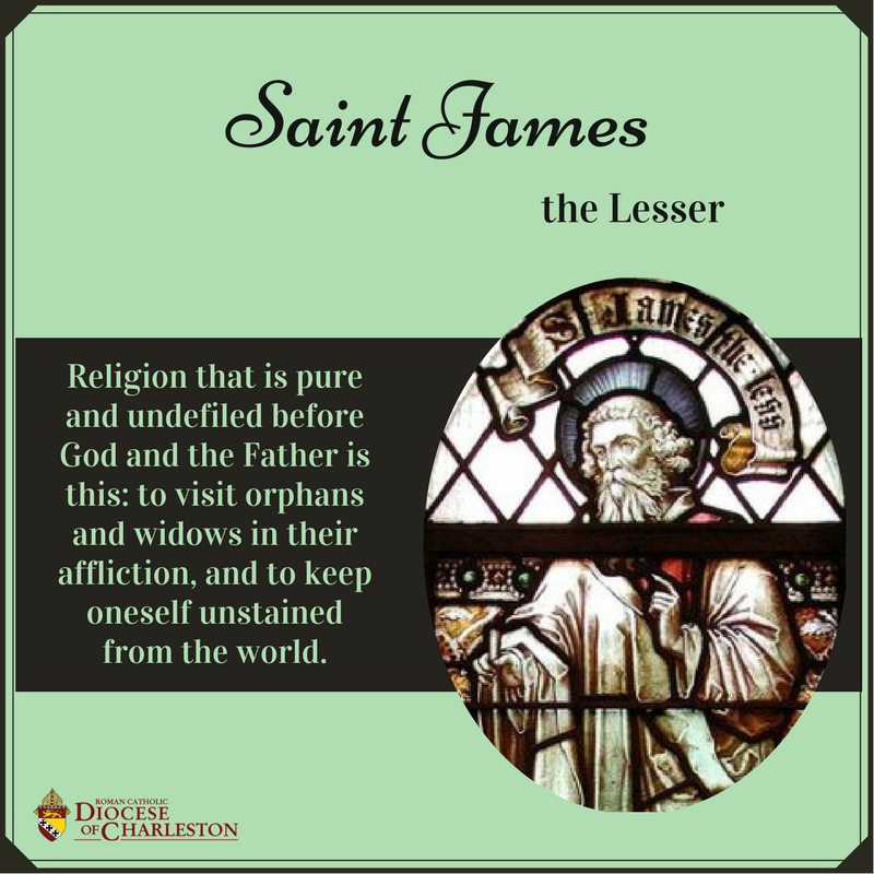 DioceseChas's tweet photo. #SaintSaturday
Apostle #StJamestheLesser is cousin of Jesus & brother of Apostle #StJudeThaddeus. The first bishop of Jerusalem, he was martyred c. 62.
He's known as #theLesser to distinguish him from #StJamestheGreater, who Christianized Spain.
His feast is May 3, w/ #StPhilip. https://t.co/vSJr3G081S