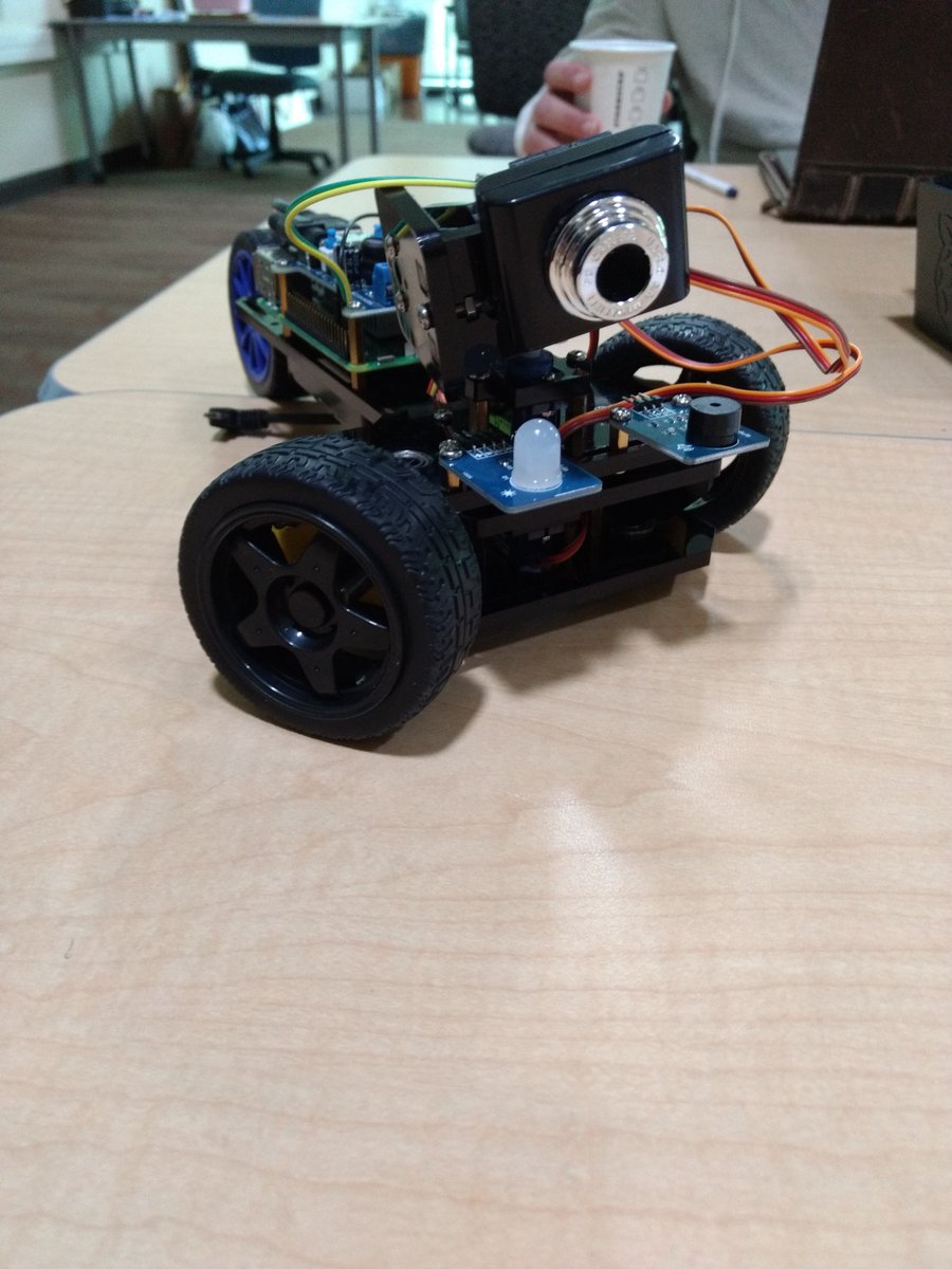 Bloatedbore's tweet photo. Have a  fire and need to check if everything is ok? Well this little guy has smoke detector,motion detector and a camera to check of everything is ok. HOW AWESOME! #RasberryPi #napalearns #InnovatEd https://t.co/wQdiwSMyQZ