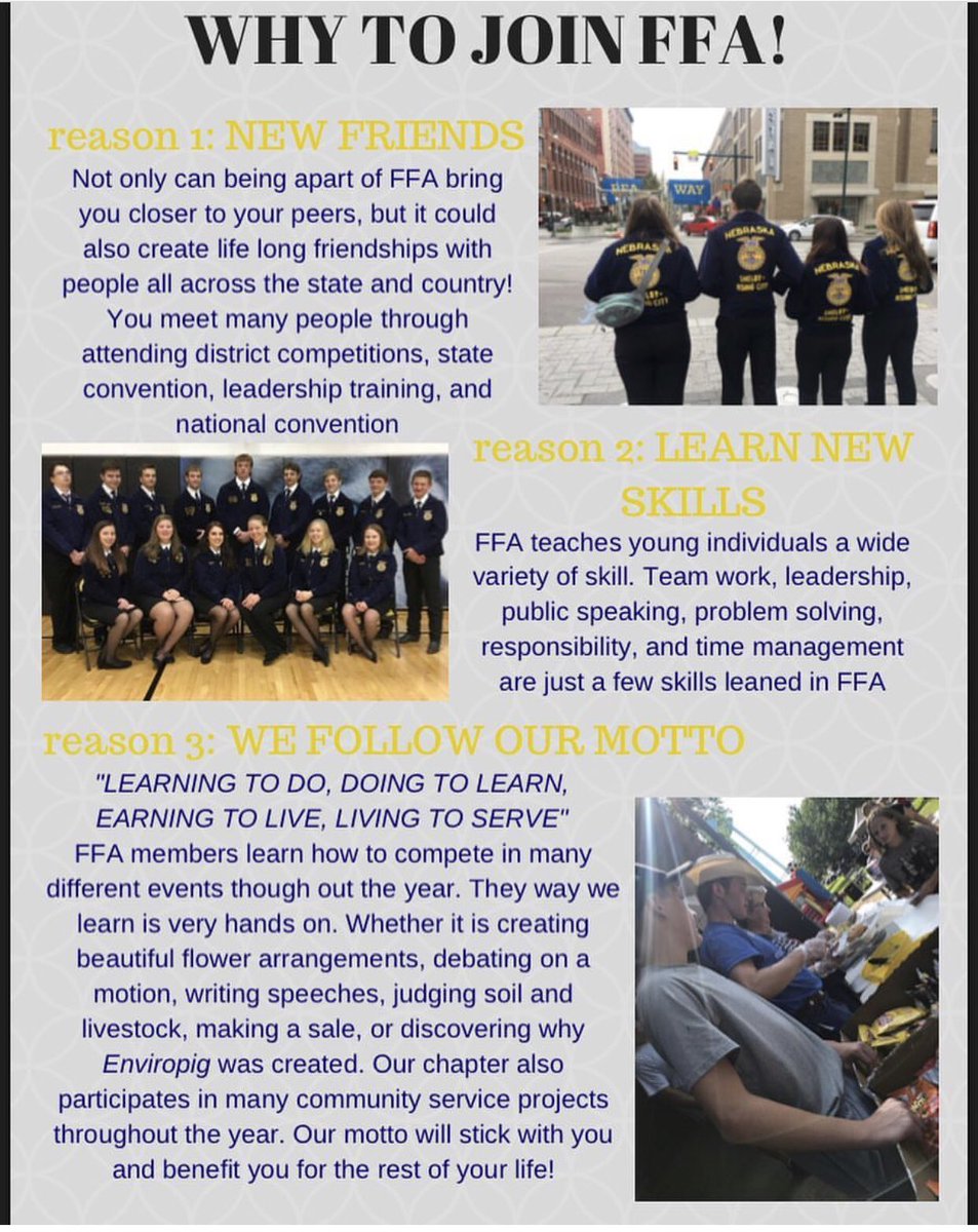 SRCFFA's tweet photo. Are you thinking about joining FFA? Here are some reasons to join our FFAmily! https://t.co/7DPY4RtMcv