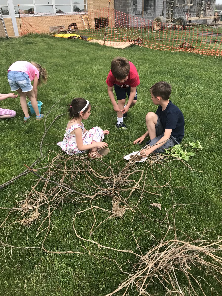 Sometimes you take the classroom outside. Thinking like a bird! Our challenge was to build a nest. “This is awesome! My mom wouldn’t let me play in mud but since I am an engineer making something this is the best day ever!” #NewvilleCARES #BSSDProud