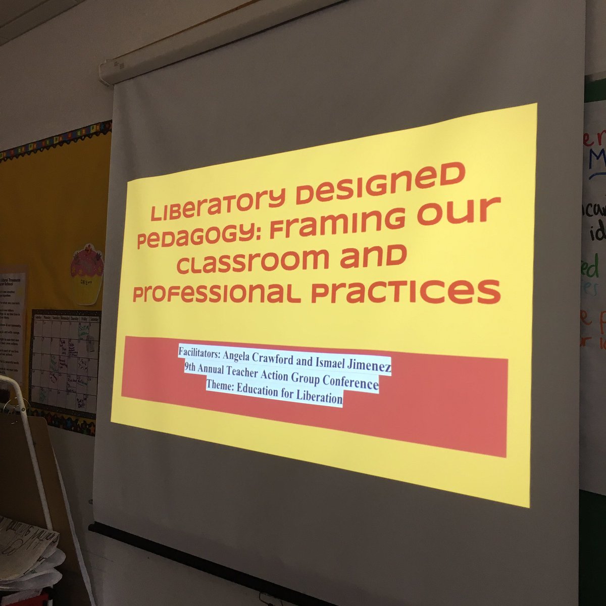 monicaclrk's tweet photo. This room is magic, full of multi-generational, intersectional social, racial, ed social justice warriors! #studentvoice #studentactivists #youthpower #teacheractivists #liberatoryed #praxis #phronesis #crited #criticalPAR @TAGPhilly #ed4lib18 #PHLed @psnotebook @PhillyInquirer https://t.co/wsJe8HVcwz