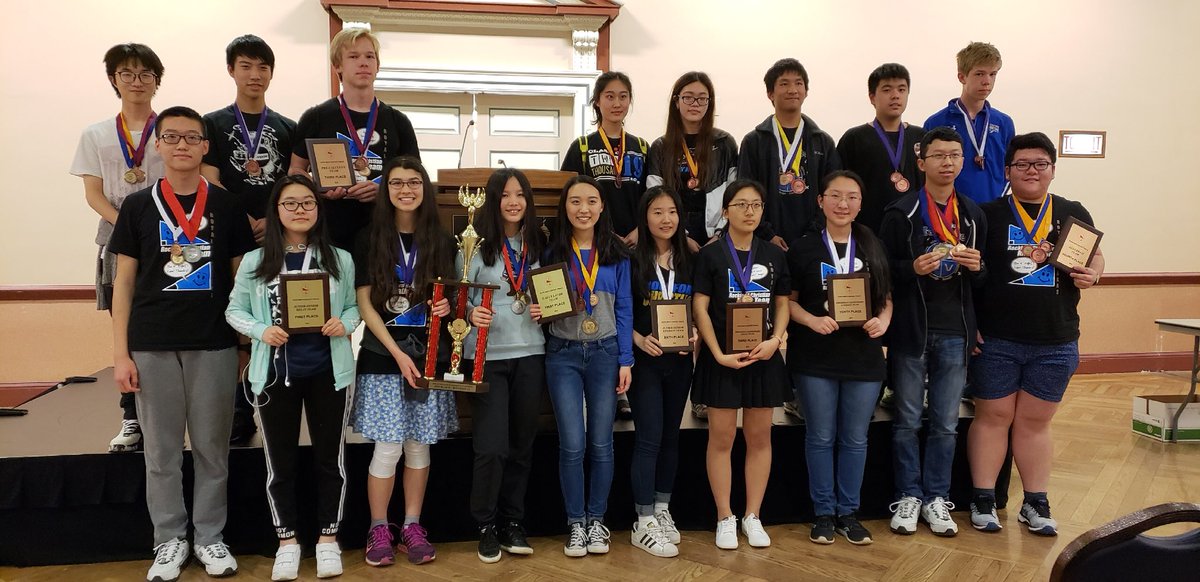 DeanNybes's tweet photo. That’s a whole lot of hardware!! RC Math Team cleans up on their way to finishing #2 at the State Competition!!!

Way to represent!!

#RoyalLionLife https://t.co/UbxjafPBSV