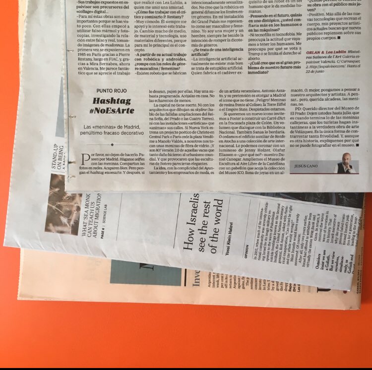 casadosantapau's tweet photo. No podemos estar más de acuerdo   con el artículo de #JesusCano en @ABC_Cultural , las meninas callejeras #NoSonArte . Madrid no se merece esto .... https://t.co/xZRT3Zk3AF