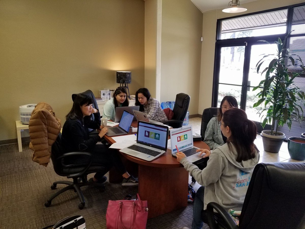 OpenSourceSJ's tweet image. Our #RentersRights team getting started on a #hackathon to improve our web app. #CodeForSanJose rentersrightsguide.org