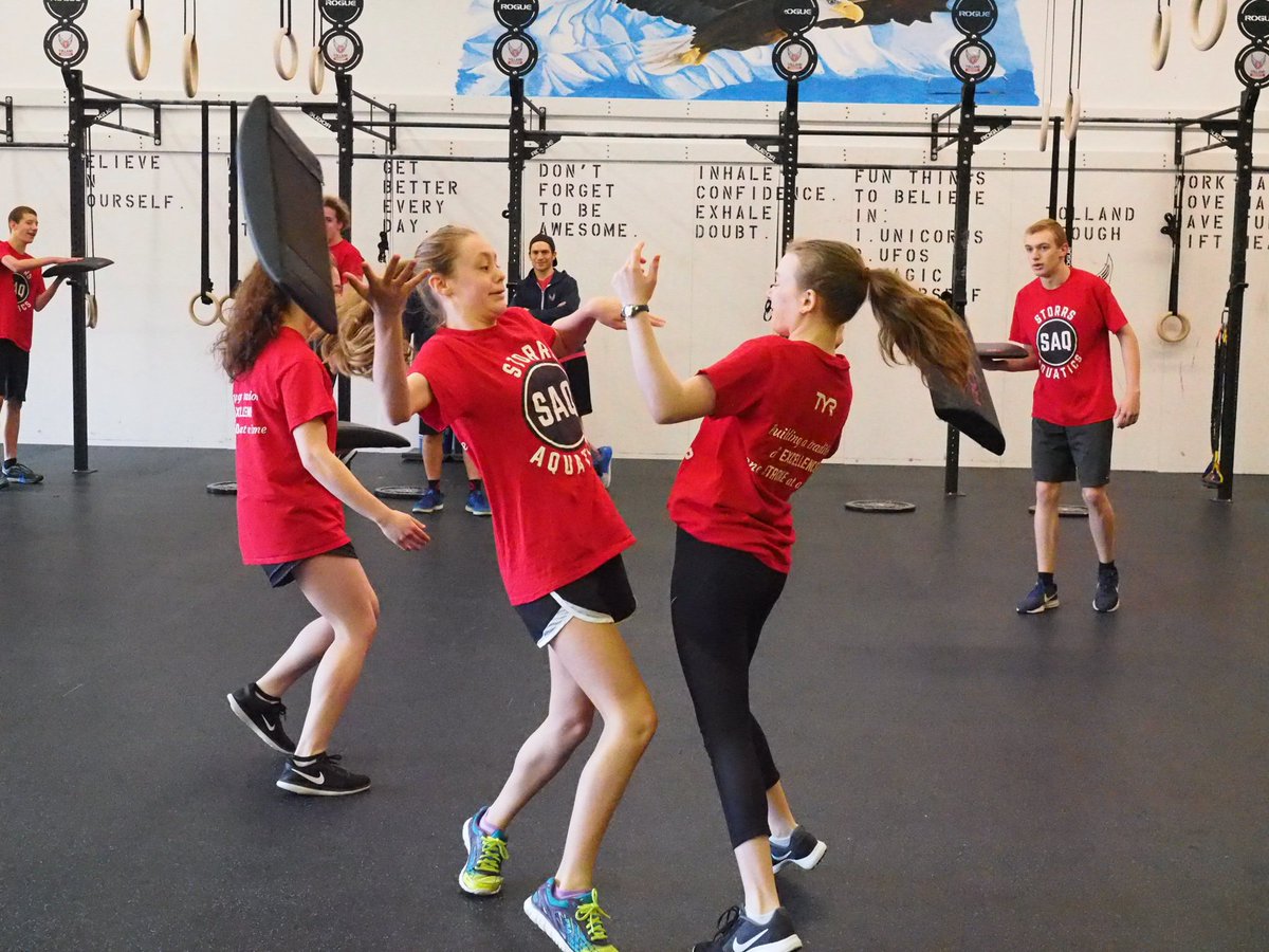 StorrsAquatics's tweet photo. Photos from SAQ's Crossfit Teambuilder event today. Thank you @TollandCrossFit for such a great time. The kids all worked hard and had a blast! #SAQAttack #SAQFun #SAQFit https://t.co/F5wsaYGi0B