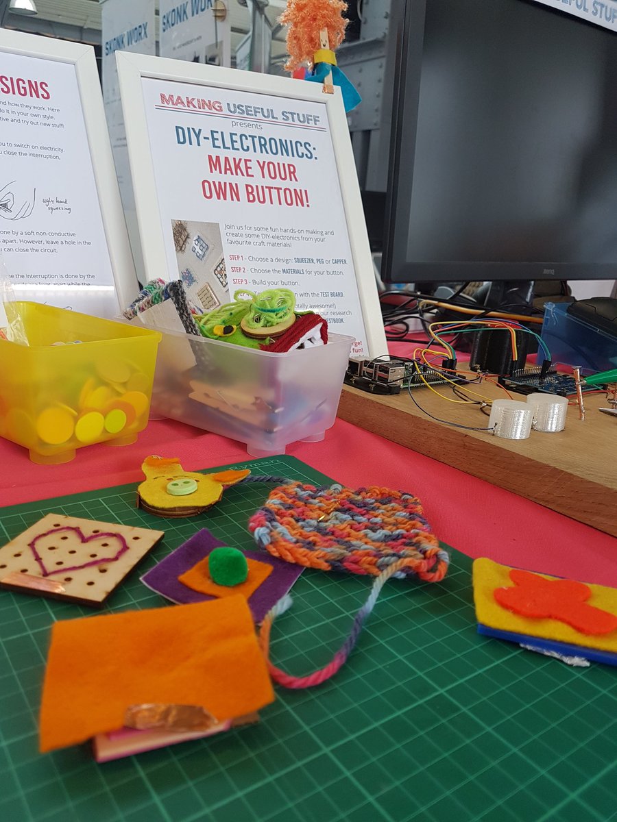 MakeUsefulStuff's tweet photo. Thanks for a great day 1 at #MFV18!! Come and see us for more DIY-electronics crafting and project presentations tomorrow ;) https://t.co/vvx3VQfI8h