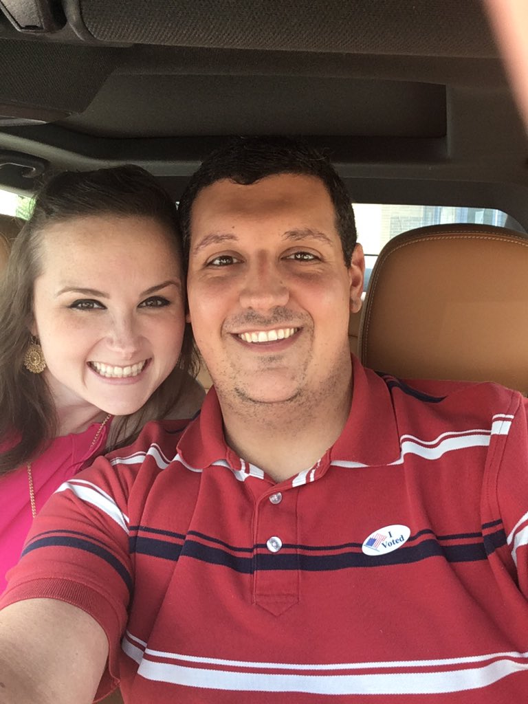 AdamSampere's tweet photo. Voted today with this lovely lady today! Polls are open until seven tonight! #katyisdvotes https://t.co/jOdB3YKSMA