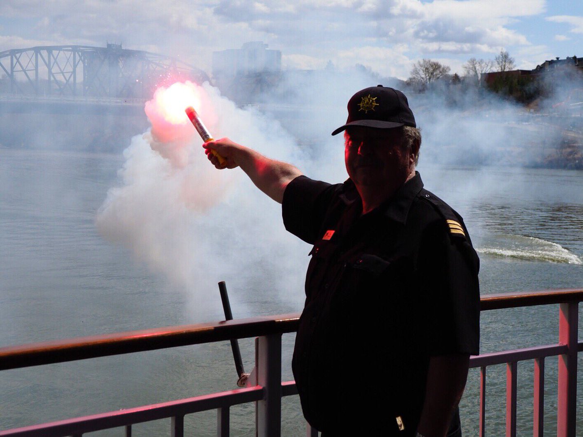 yxeriversafety's tweet photo. In an emergency, The Prairie Lily uses horn signals and flares like these. #yxeriversafety https://t.co/Wcy1i7il39