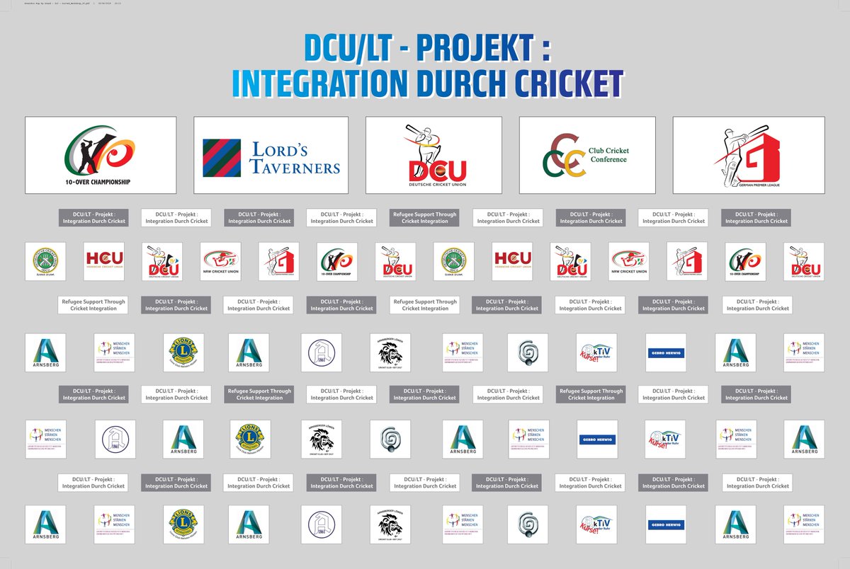 DCricketUnion's tweet photo. Integration Project with City #Arnsberg supported by @LordsTaverners and @ClubCricketConf along with @DCricketUnion will be held on the 6th of May 2018.
Presence of Mr.David Perrin
Life Vice President of Club Cricket Conference & 2017 former President
@HCU_Cricket #NRWCU #ODCU https://t.co/K1tXbDe0E1