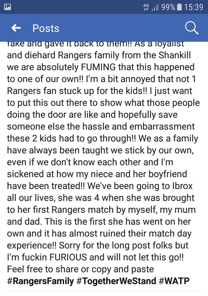 imperialbears's tweet photo. Our attention has been drawn to the following post on Facebook posted by friends from the Shankill. 

We are absolutely disgusted by what we have been told and demand @TheLoudenTavern review CCTV and deal with the doorman in question. 1 https://t.co/z38PoDPkRM
