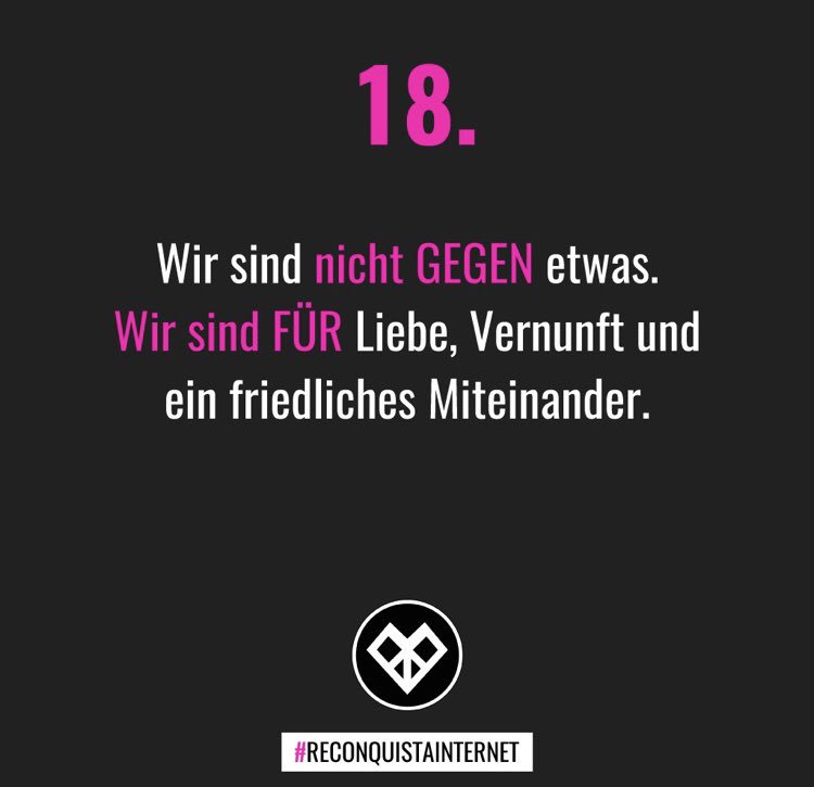 sir_aines's tweet photo. Nur so noch mal als Definition der ganzen liebesbringenden Aktionen der #ReconqistaInternet https://t.co/Dyfxbdxfad