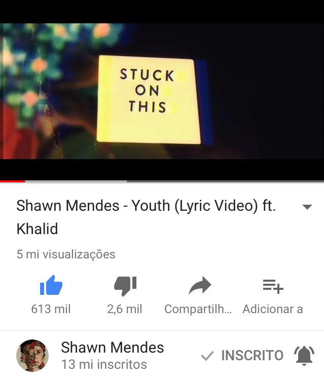 PortalSMBRA's tweet photo. O Lyric Video de “Youth”, parceria de Shawn com Khalid, ultrapassou a marca de 5 milhões visualizações no YouTube. #StreamYOUTH https://t.co/Xh2sKnIAJL