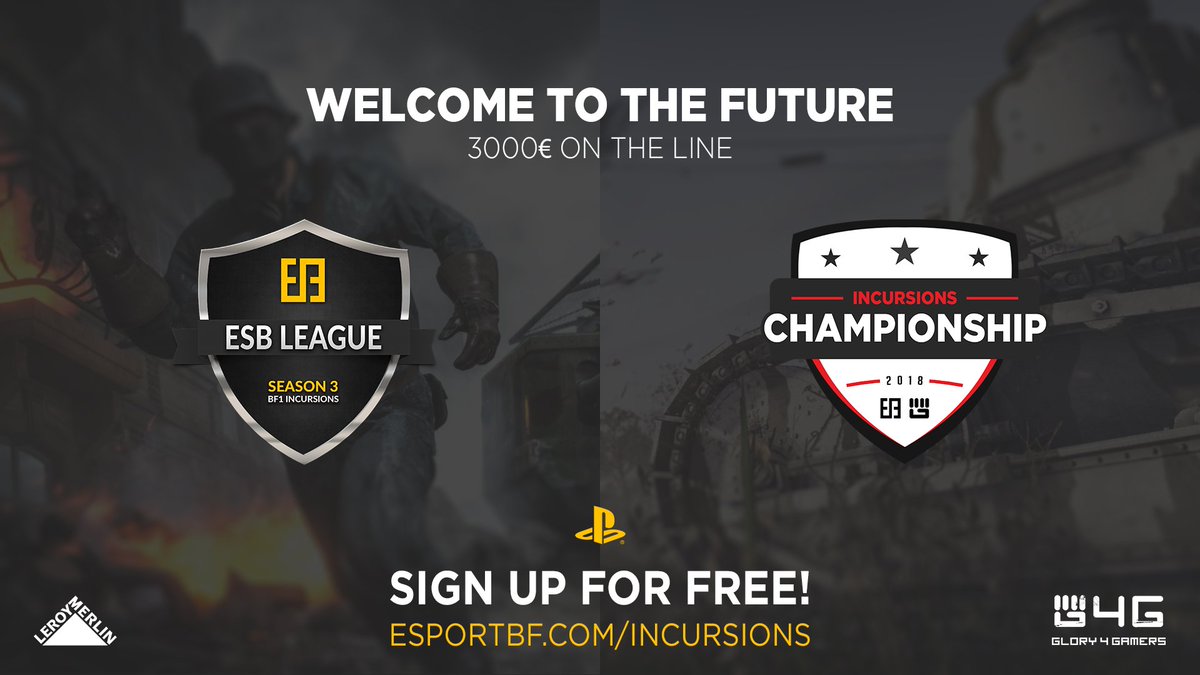 EsportBF's tweet photo. PlayStation 4 players, get ready to compete in 2 EPIC events! Sign-up for ESB League Season 3 and the @Glory4Gamers Incursions Championship for a chance to win your share of the 3000€ prize-pool!

For Info &amp; Sign-ups:
https://t.co/9KEvpf1Qgw

Our Discord:
https://t.co/DPnFkivXHi https://t.co/LabnQUed17