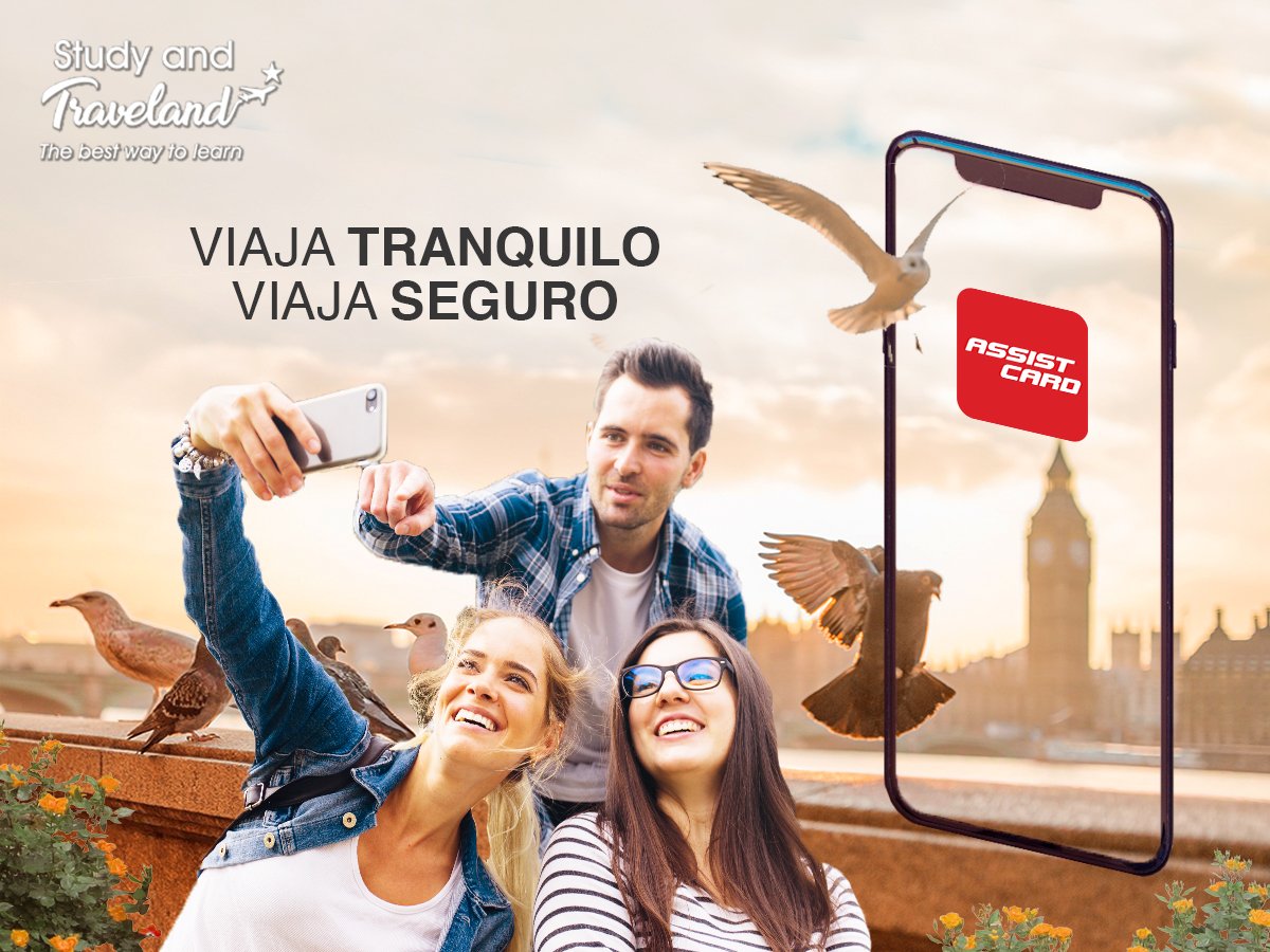 STraveland's tweet photo. En #StudyAndTraveland uno de nuestros Valores, es el compromiso con la calidad, por eso nuestros estudiantes viajan asistidos por #AssitCard quienes crearon la primera APP en el mercado para solicitar ¡asistencia ONLINE en tiempo real ante cualquier motivo! 😮📲 https://t.co/HdPzZCOngV