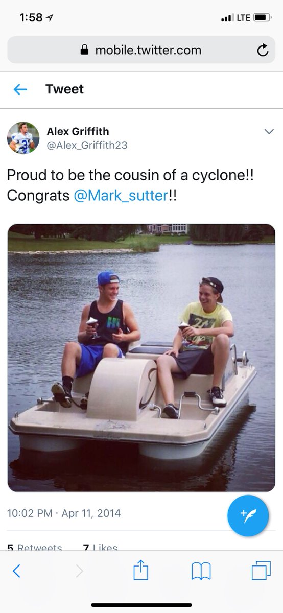 Alex_Griffith23's tweet photo. 4 years ago I congratulated my cousin on going to Iowa state. Today I congratulate him on his graduation. Proud of you @Mark_sutter !! #cyclONEgrad https://t.co/li7pExl38V