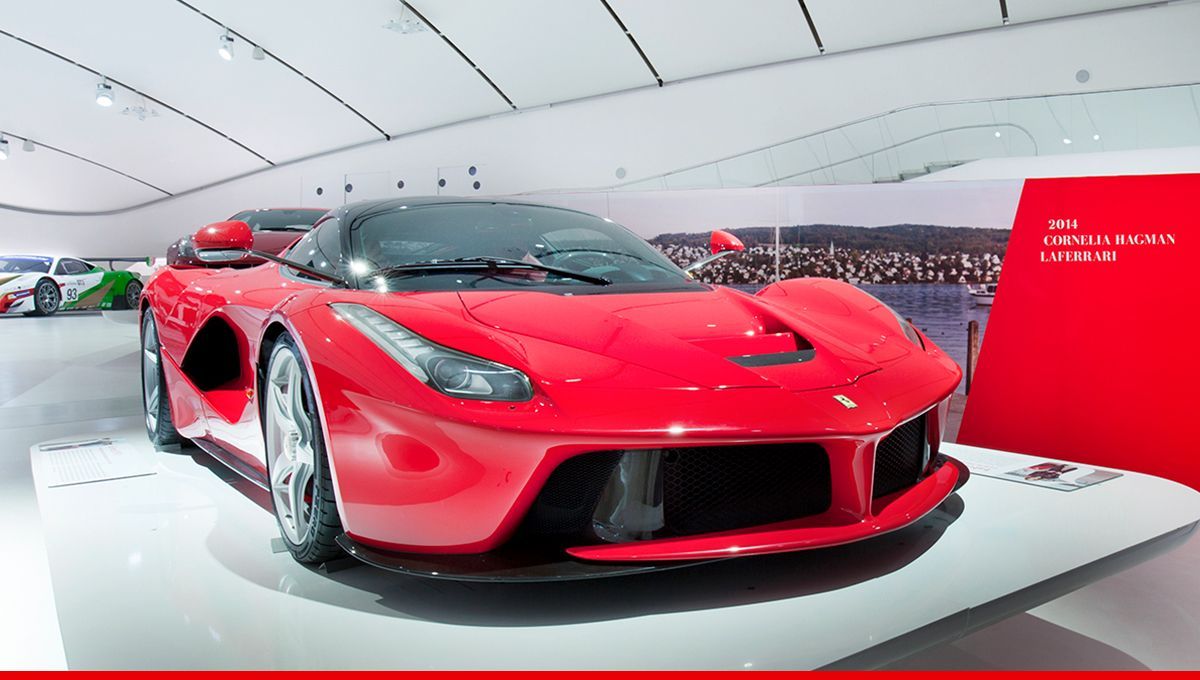 Ferrari's tweet photo. #LaFerrari in all its shiny beauty at the @MCEnzoFerrari. #MEF https://t.co/eeoo5BRICP