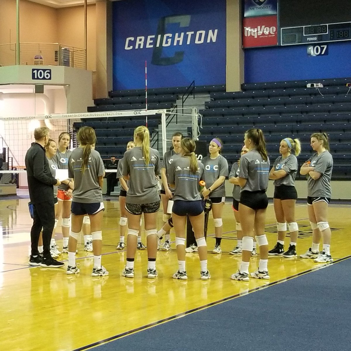 Midland_VBall's tweet photo. The team is helping at the @ArtofCoachingVB Omaha Clinic this weekend. Learning and having fun with some of the best in the business!!! #AOCVB @Midland_Sports https://t.co/bSFx9V74f8