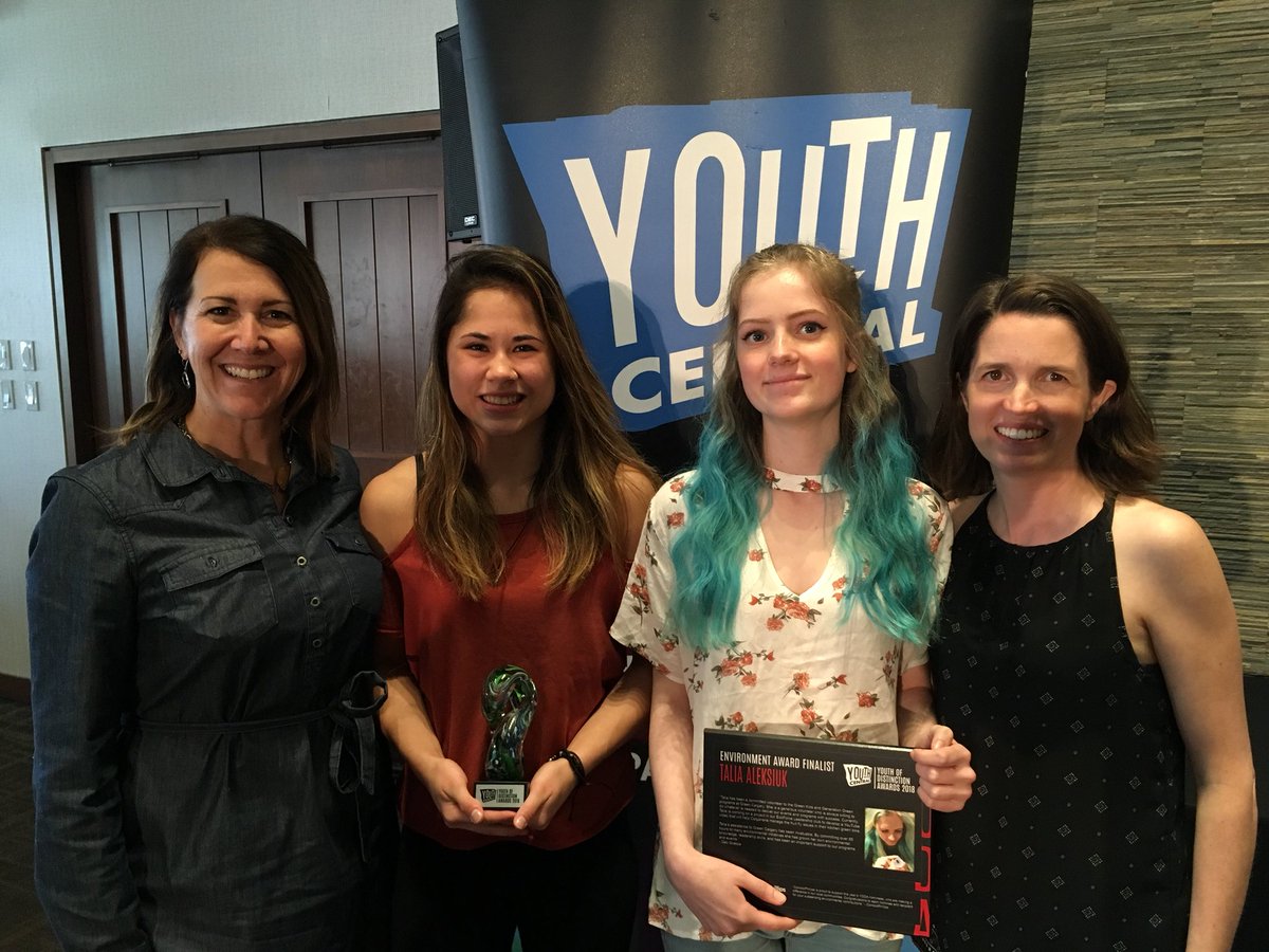 steffohyeah's tweet photo. Proud to be associated with these amazing young women -finalists for #YODA2018 Environment Award. Our planet is in very capable hands. Congrats on the win Grace! #EcoForce @greencalgary @YouthCentralYYC @SenoritaDeb https://t.co/wchWV7D8lB