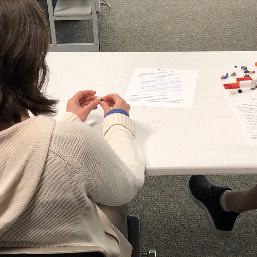 hornbackmd's tweet image. Our #VPSAmazing teachers build a lego creation and write directions (#Algorithms) for a colleague to recreate. Learning through playing! @colinangevine of @DigitalPromise is rocking this computational thinking learning experience! #welearnVPS
