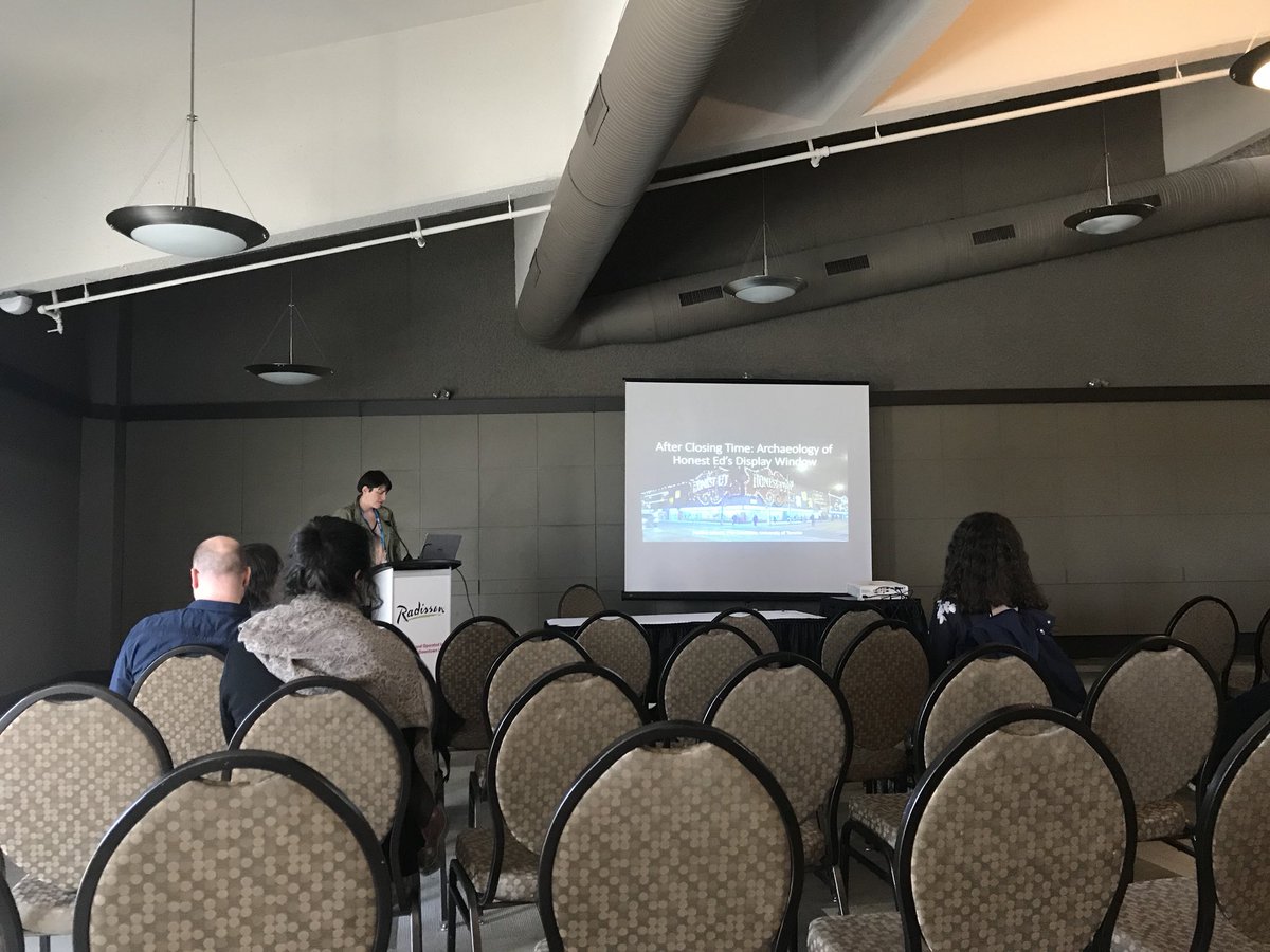 ArchResearch's tweet photo. After closing time: the archaeology of Honest Ed’s Display Window with Paulina Scheck in the Historicizing the Past session #CAA2018ACA https://t.co/0cy2BbUKIM