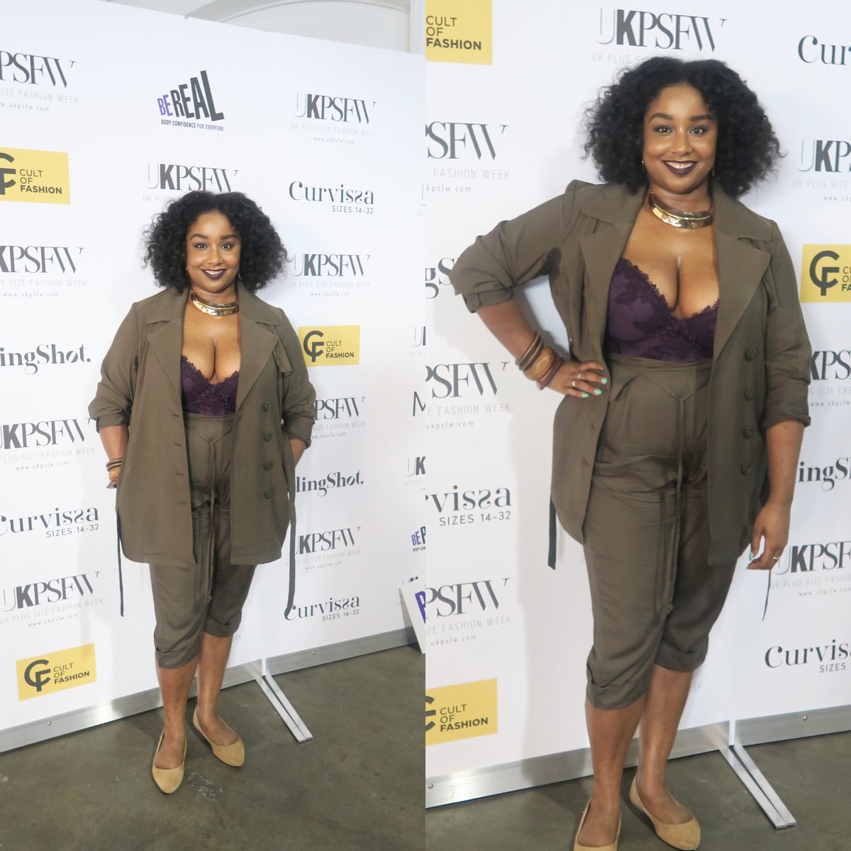 UKafrolista's tweet photo. Today at @UKPSFW courtesy of @curvissa 
jacket + trousers (cuffed by myself) from @curvissa 
Bodysuit @annsummers https://t.co/4J6pU7BKju