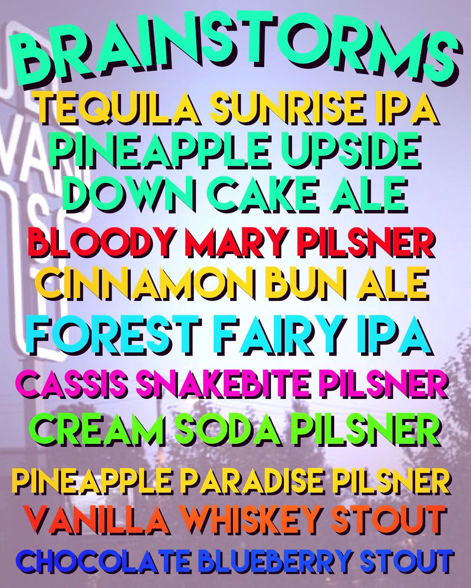 StormBrewingVan's tweet photo. New Brainstorm list is up! Come by the brewery for samples or growler fills while supplies last. The snakebite won’t last long! https://t.co/FUzRpperpl