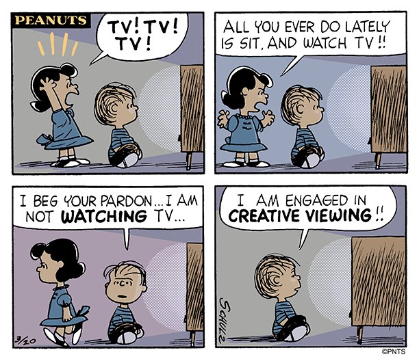 Snoopy's tweet image. An afternoon of creative viewing 📺