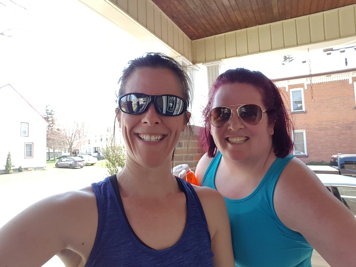 Julie_Doyon's tweet photo. I just ran my first run ever! My good friend @NKauffy and I crushed 3.5 km no sweat! @SamHeughan and @caitrionambalfe were my inspiration. @MyPeakChallenge I can't wait to run again! #firstrunever #fitnessgoals #mypeakchallenge https://t.co/hW5PsxUJ9e
