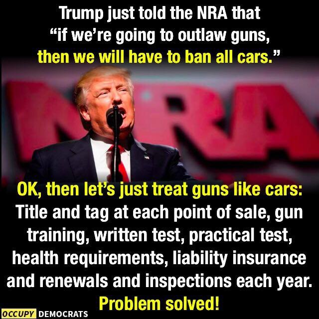 Sams1stDaughter's tweet photo. Pretty simple. We don't allow cars to go over the speed limit (high capacity magazine ban) and we prohibit all kinds of unsafe behavior on public highways (assault weapon ban). (Don't try to play "definition of assault weapon" with me. I won't play.)

#NeverAgainMSD
#MSDProm https://t.co/nJpmqDCUmO