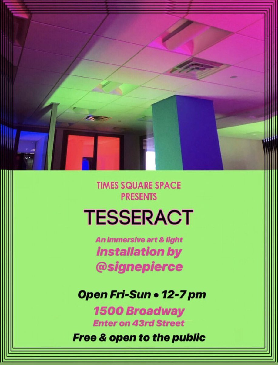 tifzab's tweet photo. #Tesseractshow in Times Square is a must-see!!! #SignePierce an immersive art installation in an office in the heart of Times Square https://t.co/aInQ8x1NYL