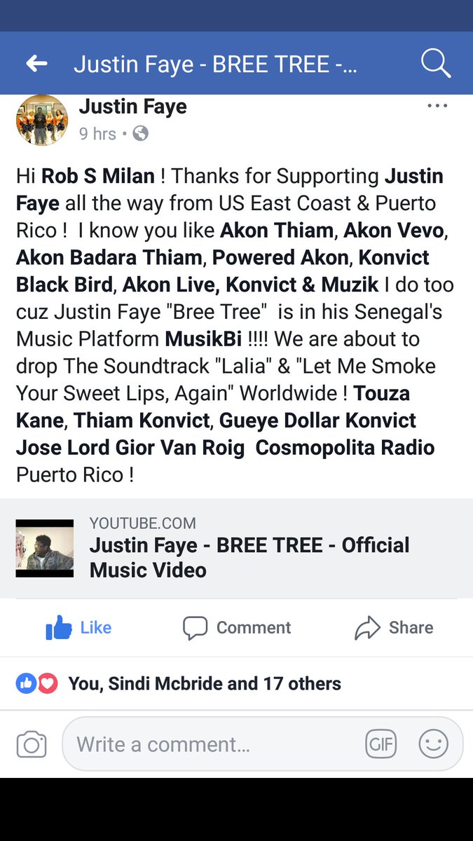 JustinFaye's tweet photo. Justin Faye "Bree Tree" on @Musik_Bi @Akon #Dakar #Senegal #Africa #Afrique #JustinFaye #BreeTree #Tree #Song #Youtube #MusikBi #Akon https://t.co/y7KCmiRiXo