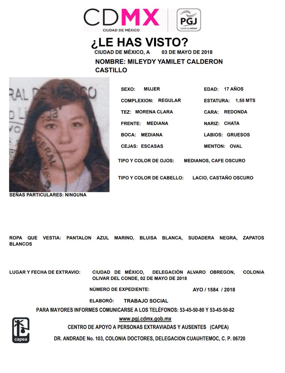 DM_Ruth_'s tweet photo. 🔴 Solicitamos de su ayuda para localizar a Mileydy Yamilet Calderón Castillo y a Jorge A. Reséndiz Castillo. Llámanos 5533-5533, del inter d la república al *5533, 24/7 👉🏻 FAVOR DE DIFUNDIR https://t.co/Xxqsrqwt2v