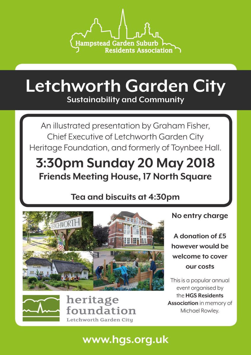 hgs_ra's tweet photo. Don’t miss Graham Fisher’s presentation on Letchworth Garden City.  Sunday, 20th May. https://t.co/kKbyJZgfBC