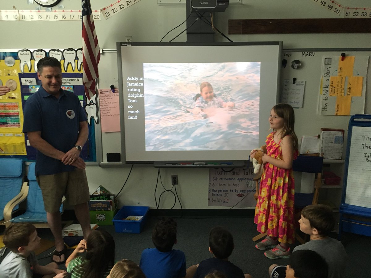 1MissM1's tweet photo. Addy was our VIP on Friday! We got to meet her favorite stuffy Mika🐶 and hear about the time she rode a dolphin🐬! #knightsrock 💙❤️ https://t.co/bi4l2dZwui