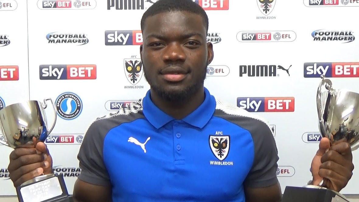 Dons defender <a href="/DejiOshilaja/">Deji Oshilaja</a> won both the WISA Allen Batsford Player of the Year (voted for by the fans) and the Players' Player of the Year at our end of season awards. It completed a treble after he was presented with the Radio WDON award earlier today. Well done Deji! #AFCW