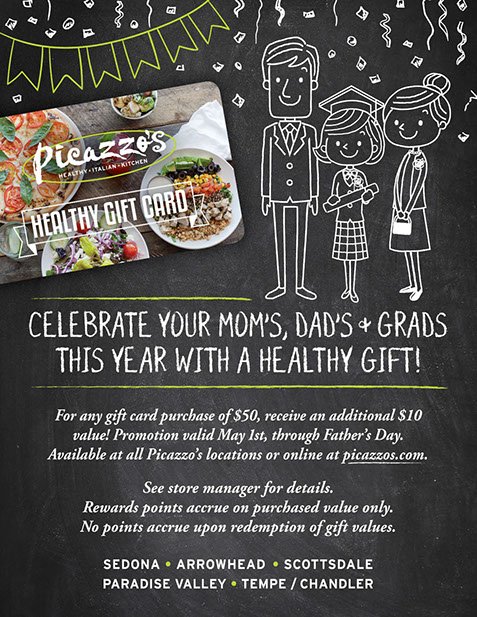 PicazzosPizza's tweet photo. Not sure what to get your favorite moms, dads &amp; grads? Why not give the gift of healthy eating? While you're at it, get something for yourself. 🍕🥗

Purchase in-store or online! https://t.co/yrKAjDt7c4 #picazzos #graduation #mothersday #fathersday https://t.co/DIjLqMuNZ1