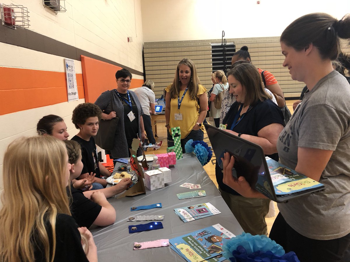 TibbsEAG's tweet photo. So proud of these young ladies today. It is not easy presenting to teachers and they rocked it out. Sharing their robots and e-textiles made in #scigirlscode #girlswhocode @SciGirls #edcampboro https://t.co/CnJaG5RYF3