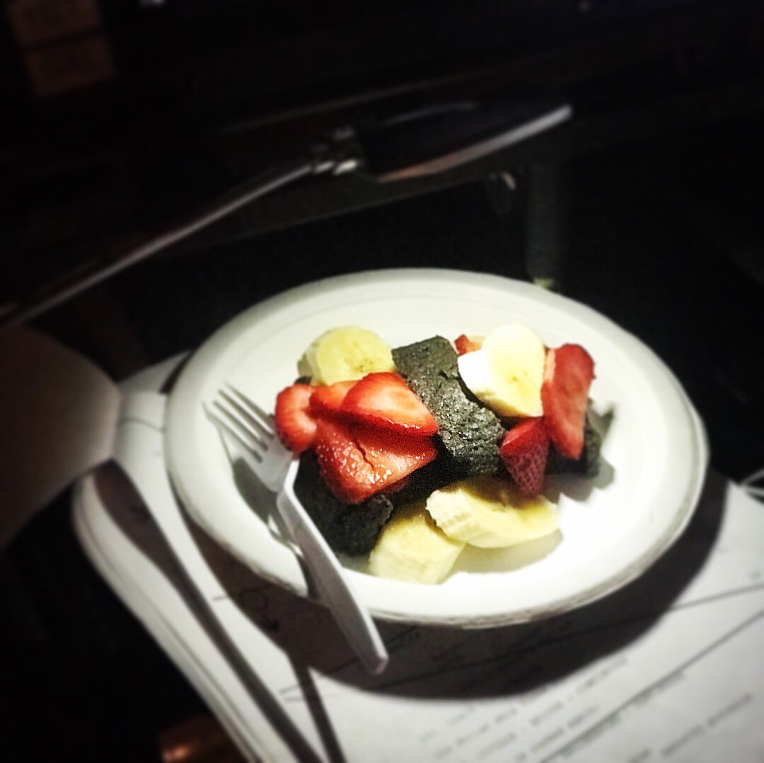 Charcoal olive oil cake for last weeks win #cheflife #TheOrville