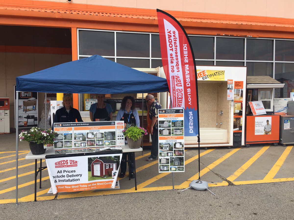 TuffShedMel's tweet photo. Driving #LeadsandMeasures @HomeDepot @4123 .  GR8 day promoting #installedservices with PEI, ARS and @HDITony  Thx team Ohio Township 4 hosting a great event!  #LeadsInSalesWin  @ShedsUSA  @rex_hartley @homedepotpros @thebeardedmason @HDEHDILeadsIn https://t.co/ogXjC1RBgA